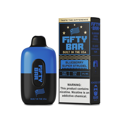 Fifty Bar 6500 Disposable Vape Blueberry Super Strudel  