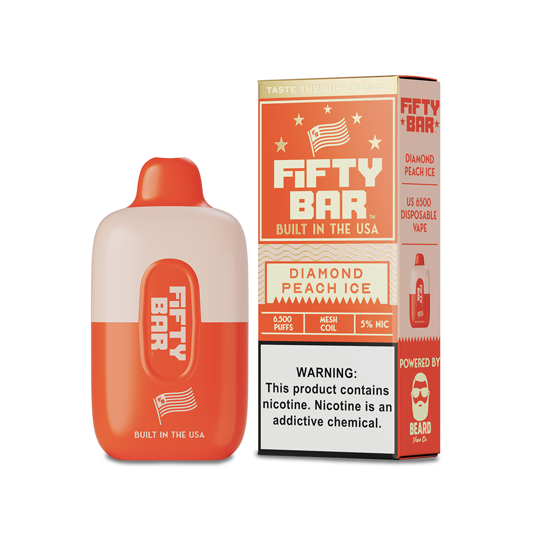 Fifty Bar 6500 Disposable Vape Diamond Peach Ice  