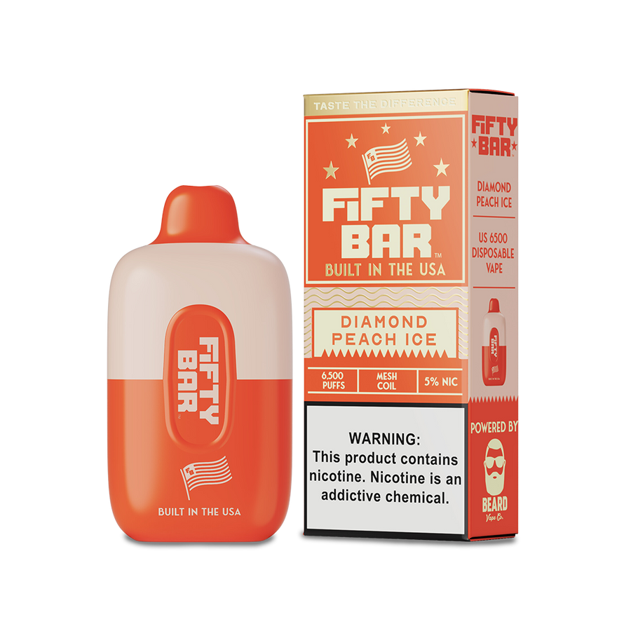 Fifty Bar 6500 Disposable Vape Diamond Peach Ice  