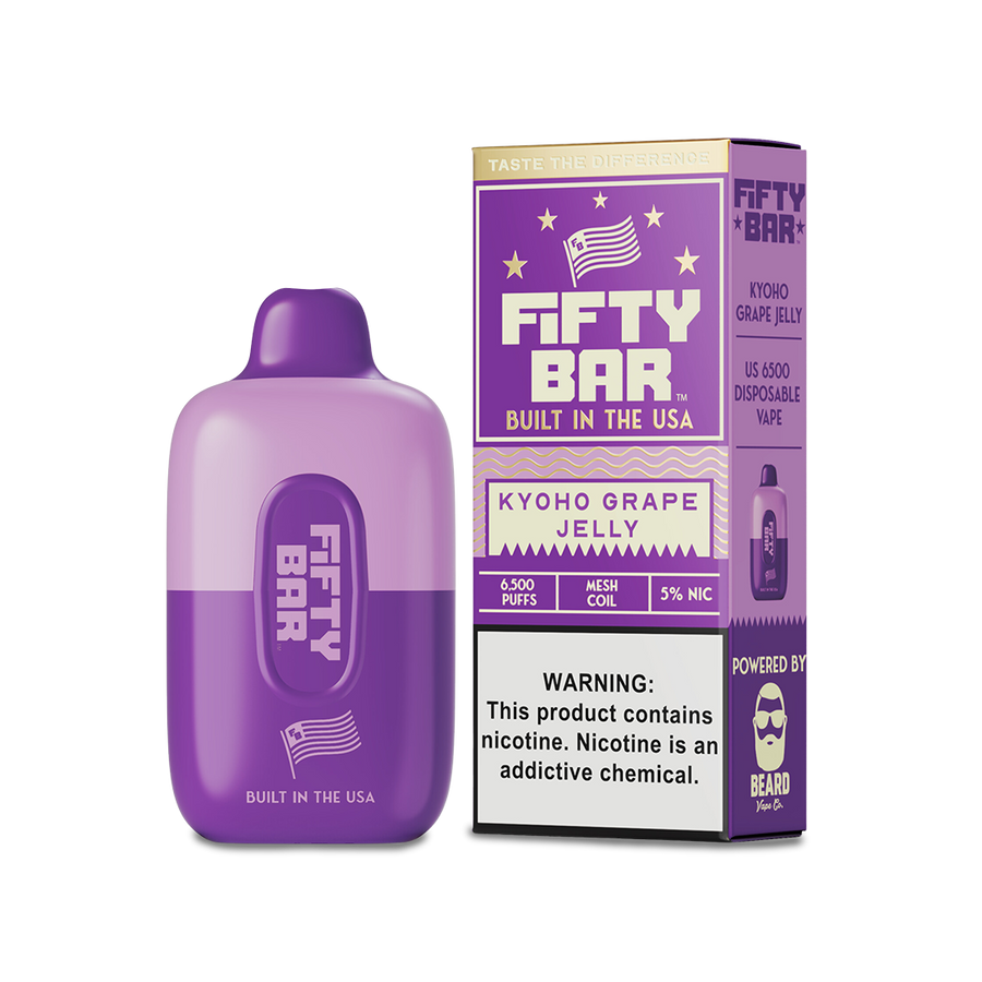 Fifty Bar 6500 Disposable Vape Kyoho Grape Jelly  