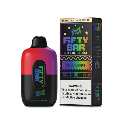 Fifty Bar 6500 Disposable Vape Milky Loops  