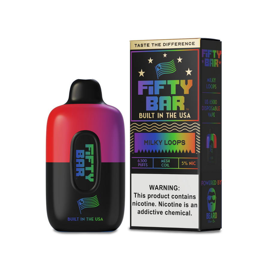 Fifty Bar 6500 Disposable Vape Milky Loops  