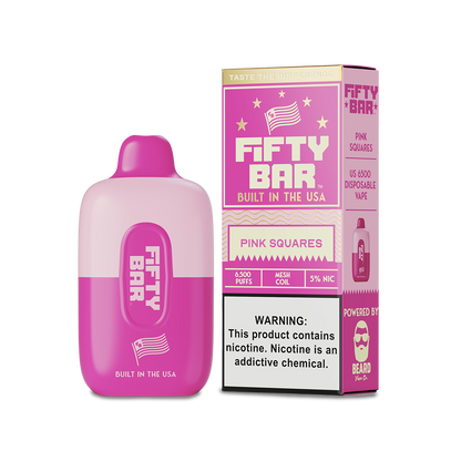 Fifty Bar 6500 Disposable Vape Pink Squares  