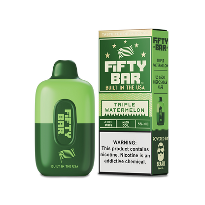 Fifty Bar 6500 Disposable Vape Triple Watermelon  