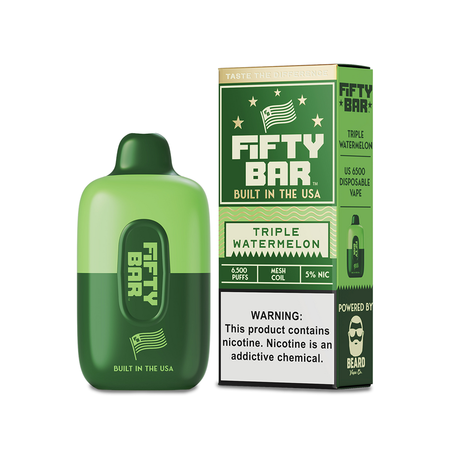 Fifty Bar 6500 Disposable Vape Triple Watermelon  