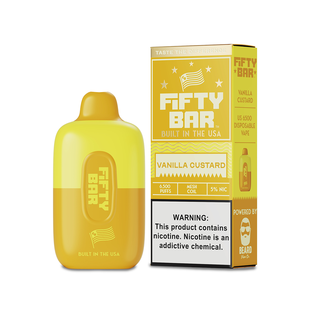 Fifty Bar 6500 Disposable Vape Vanilla Custard  