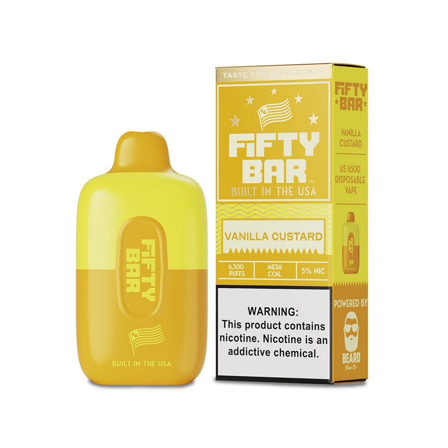 Fifty Bar 6500 Disposable Vape Vanilla Custard  