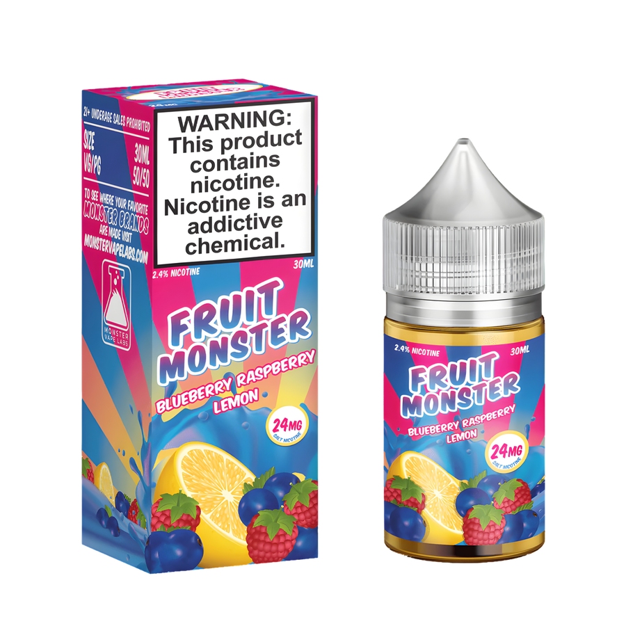 Fruit Monster Salt Nicotine Vape Juice 24 Mg Blueberry Raspberry Lemon 