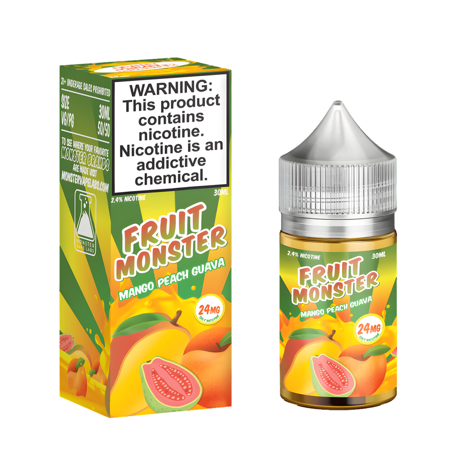 Fruit Monster Salt Nicotine Vape Juice 24 Mg Mango Peach Guava 