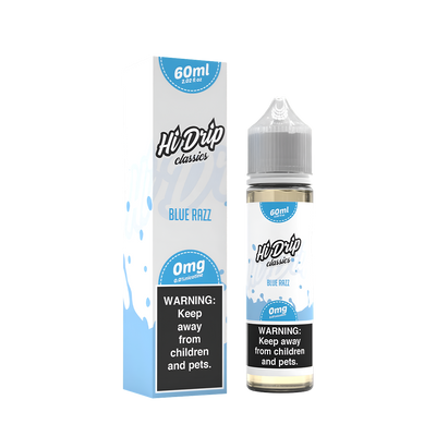 Hi Drip Classics Freebase Vape Juice 0 Mg Blue Razz 