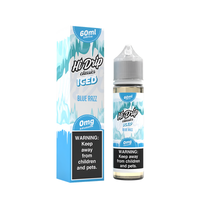 Hi Drip Classics Iced Freebase Vape Juice 0 Mg Blue Razz Iced 