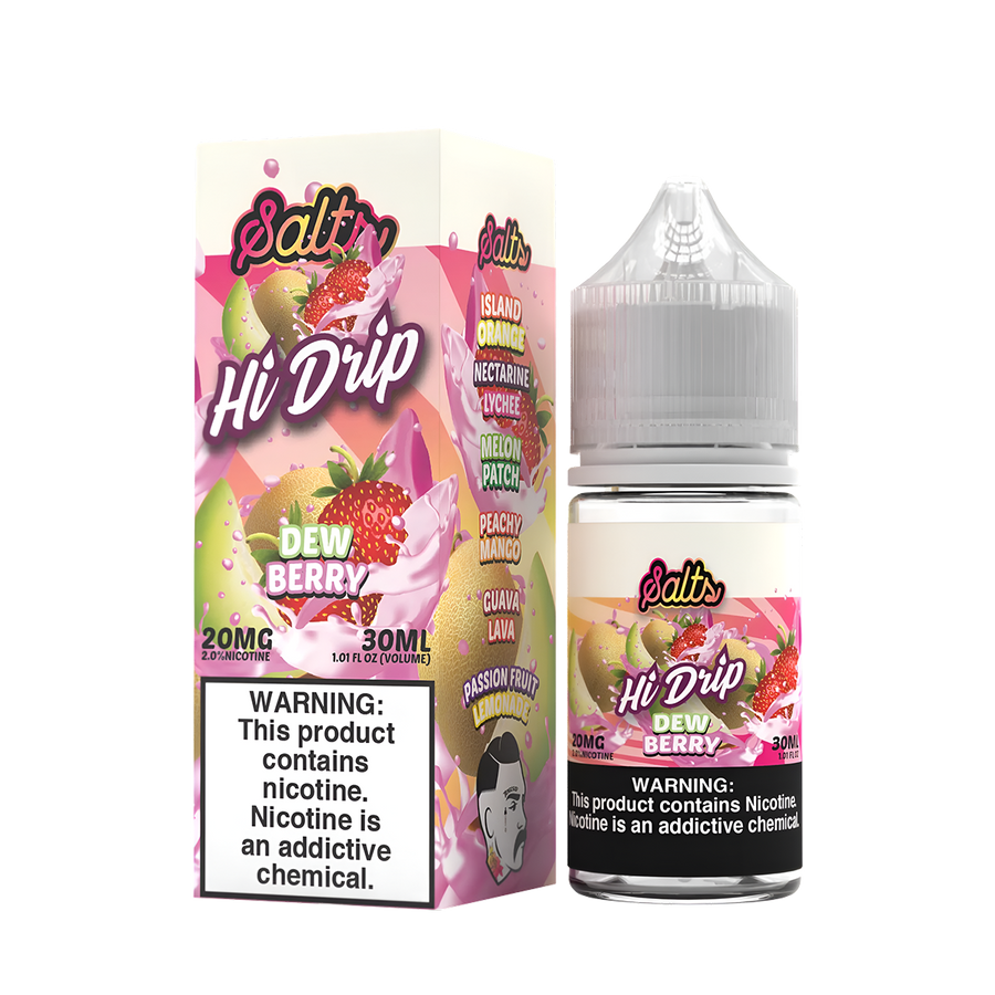 Hi Drip Salt Nicotione Vape Juice 20 Mg Dew Berry 