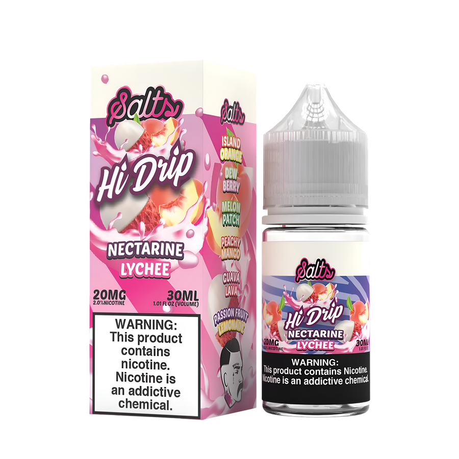 Hi Drip Salt Nicotione Vape Juice 20 Mg Nectarine Lychee 