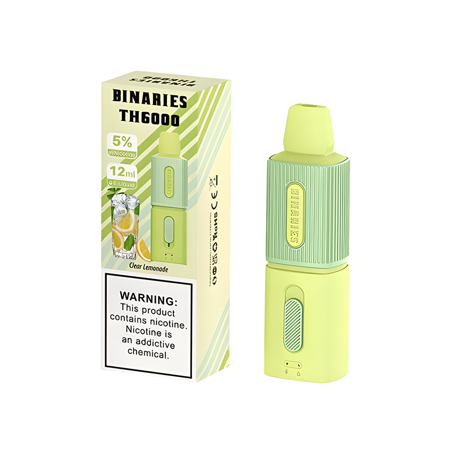 HorizonTech Binaries TH6000 Disposable Vape Clear Lemonade  