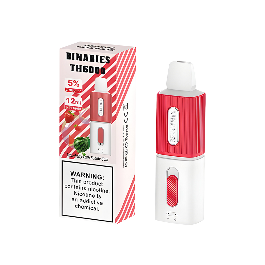 HorizonTech Binaries TH6000 Disposable Vape Strawberry Lush Bubblegum  