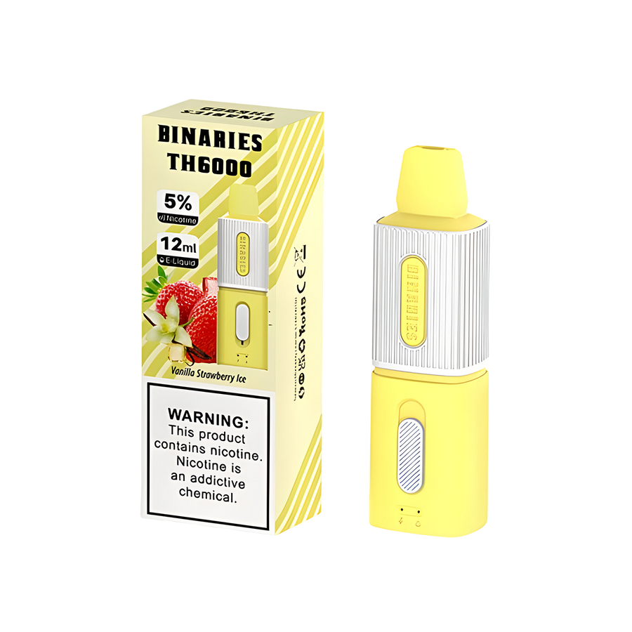 HorizonTech Binaries TH6000 Disposable Vape Vanilla Strawberry Ice  