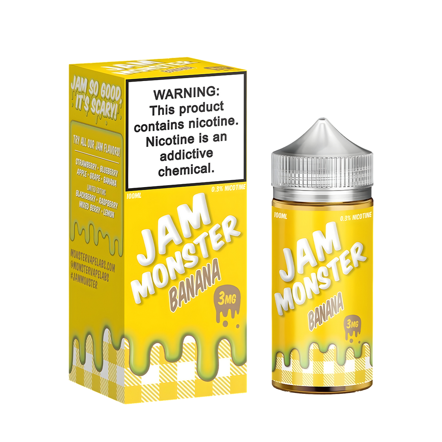 Jam Monster Freebase Vape Juice 3 Mg Banana 