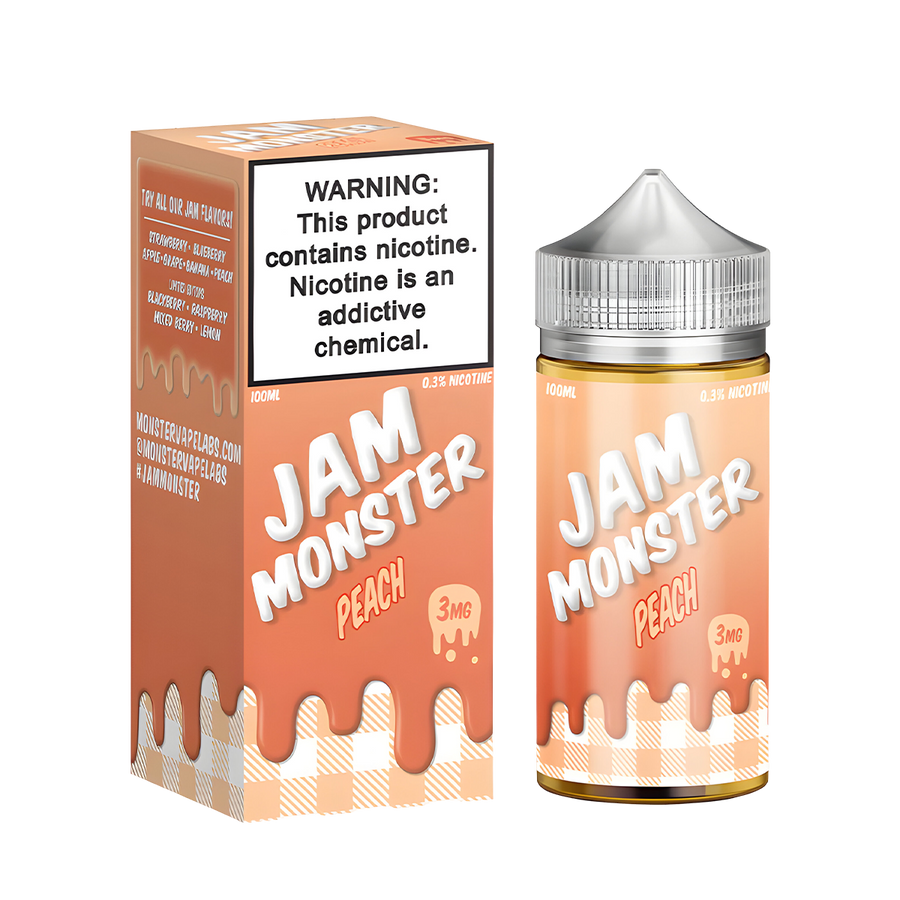 Jam Monster Freebase Vape Juice 3 Mg Peach 