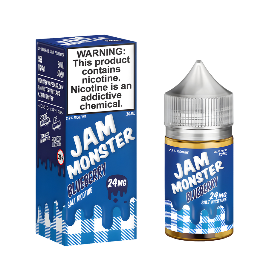 Jam Monster Salt Nicotine Vape Juice 24 Mg Blueberry 