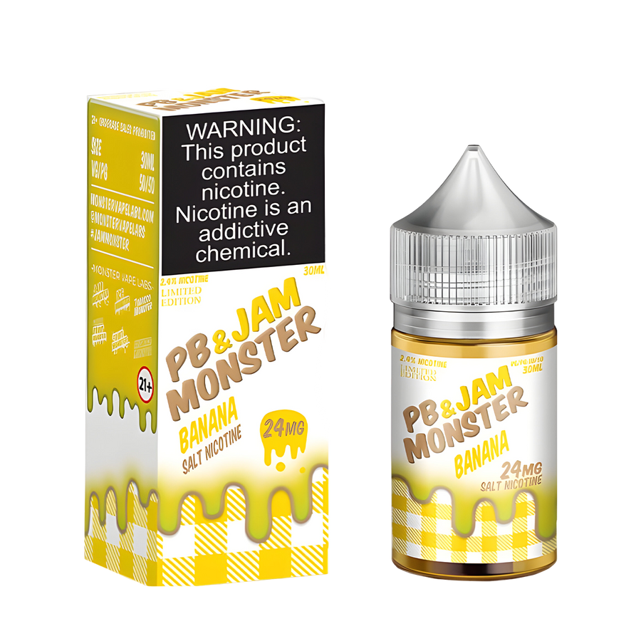 Jam Monster Salt Nicotine Vape Juice 24 Mg 30 Ml PB & Banana