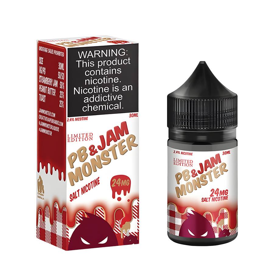 Jam Monster Salt Nicotine Vape Juice 24 Mg 30 Ml PB & Strawberry