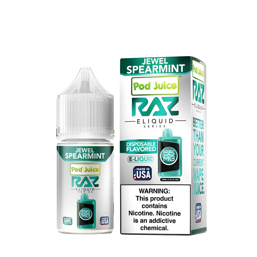 Pod Juice x Raz Salt Nicotine Vape Juice 20 Mg Jewel Spearmint 