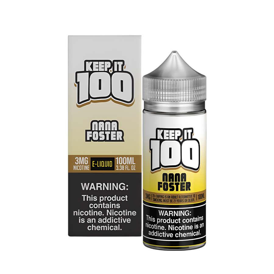 Keep it 100 Original Flavors Freebase Vape Juice 0 Mg 100 Ml Nana Foster