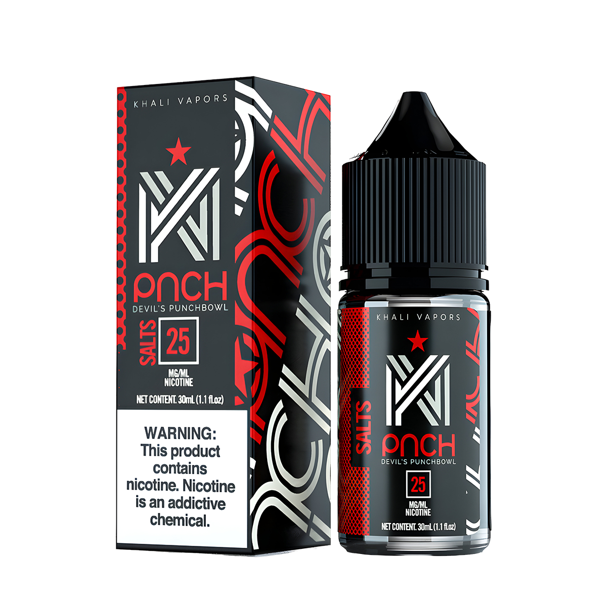 Khali Vapors Salt Nicotine Vape Juice 25 Mg 30 Ml Devil 's Punchbowl