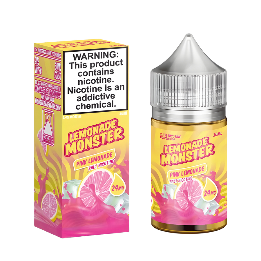 Lemonade Monster Salt Nicotine Vape Juice 24 Mg 30 Ml Pink Lemonade