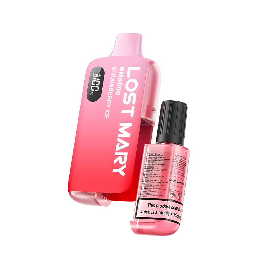 Lost Mary BM6000 Refillable disposable Vape Strawberry Ice  