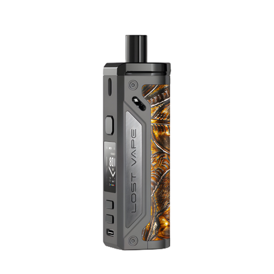 Lost Vape Thelema 80W Pod-Mod Kit Gunmetal/Ukiran Leather  