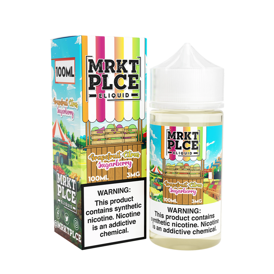 MRKT PLCE Freebase Vape Juice 0 Mg Grapefruit Citrus Sugarberry 