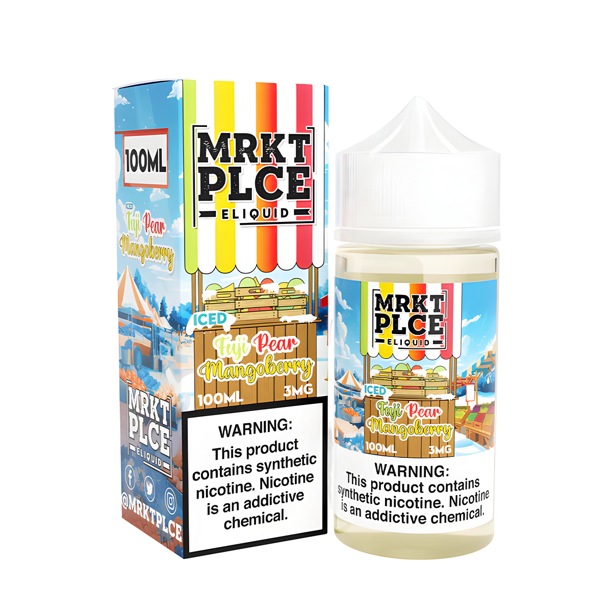 MRKT PLCE Freebase Vape Juice 0 Mg 100 Ml Iced Fuji Pear Mangoberry