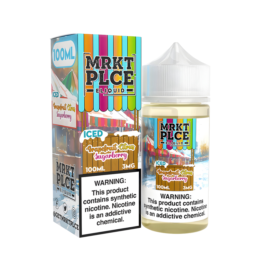 MRKT PLCE Freebase Vape Juice 0 Mg Iced Grapefruit Citrus Sugarberry 