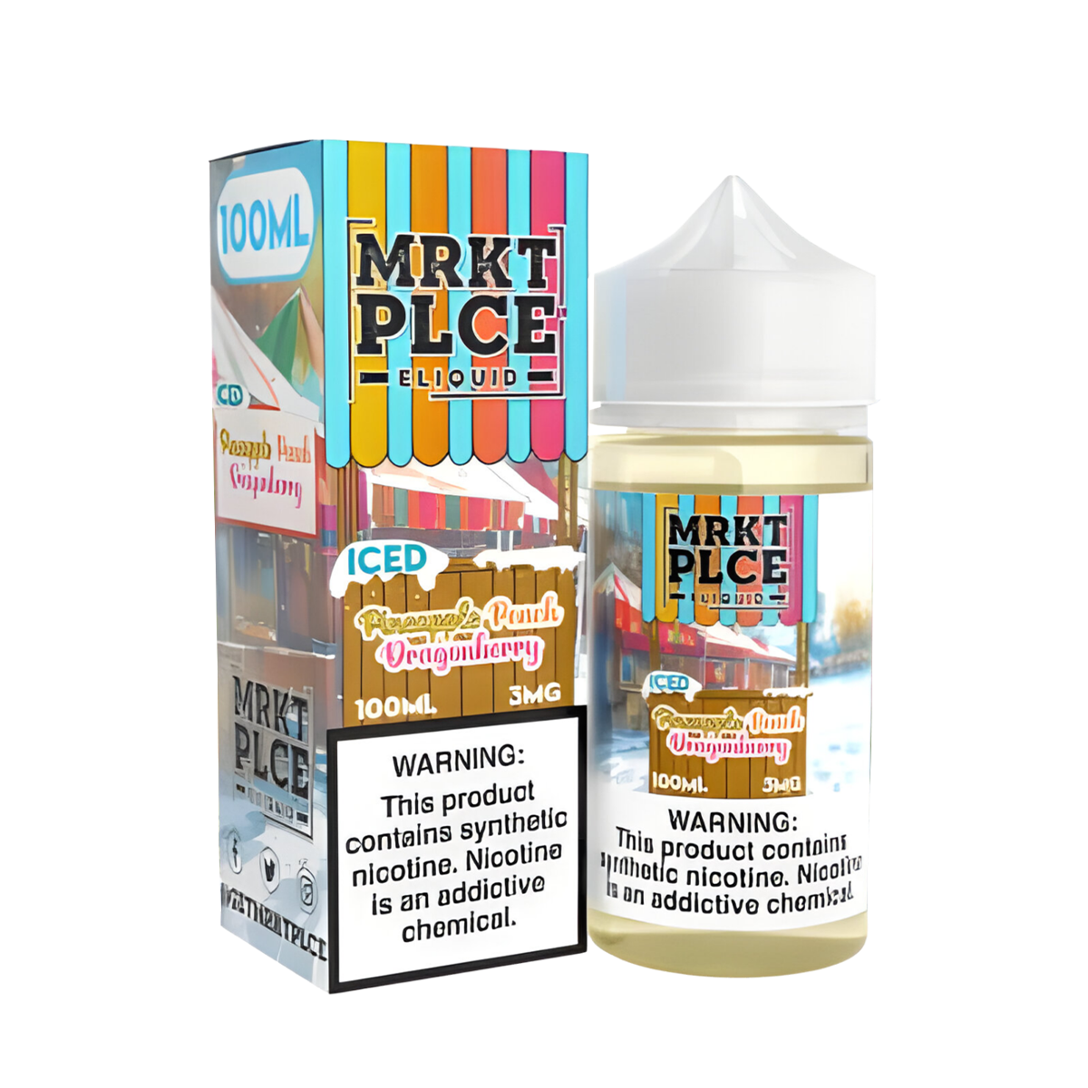 MRKT PLCE Freebase Vape Juice 0 Mg 100 Ml Iced Pineapple Peach Dragonberry