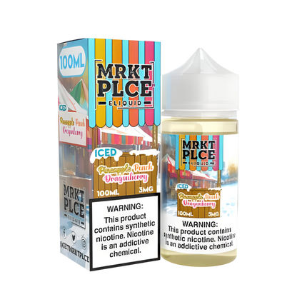 MRKT PLCE Freebase Vape Juice 0 Mg Iced Pineapple Peach Dragonberry 