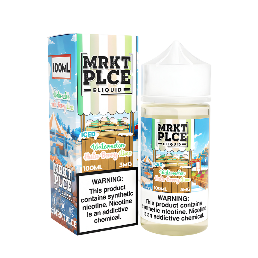 MRKT PLCE Freebase Vape Juice 0 Mg Iced Watermelon Hulaberry Lime 