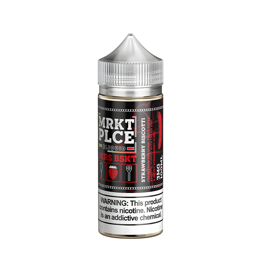 MRKT PLCE Freebase Vape Juice 0 Mg Strawberry Biscotti 