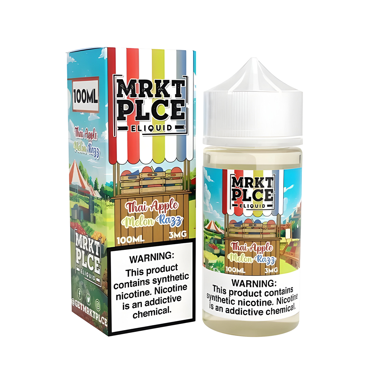 MRKT PLCE Freebase Vape Juice 0 Mg 100 Ml Thai Apple Melon Razz