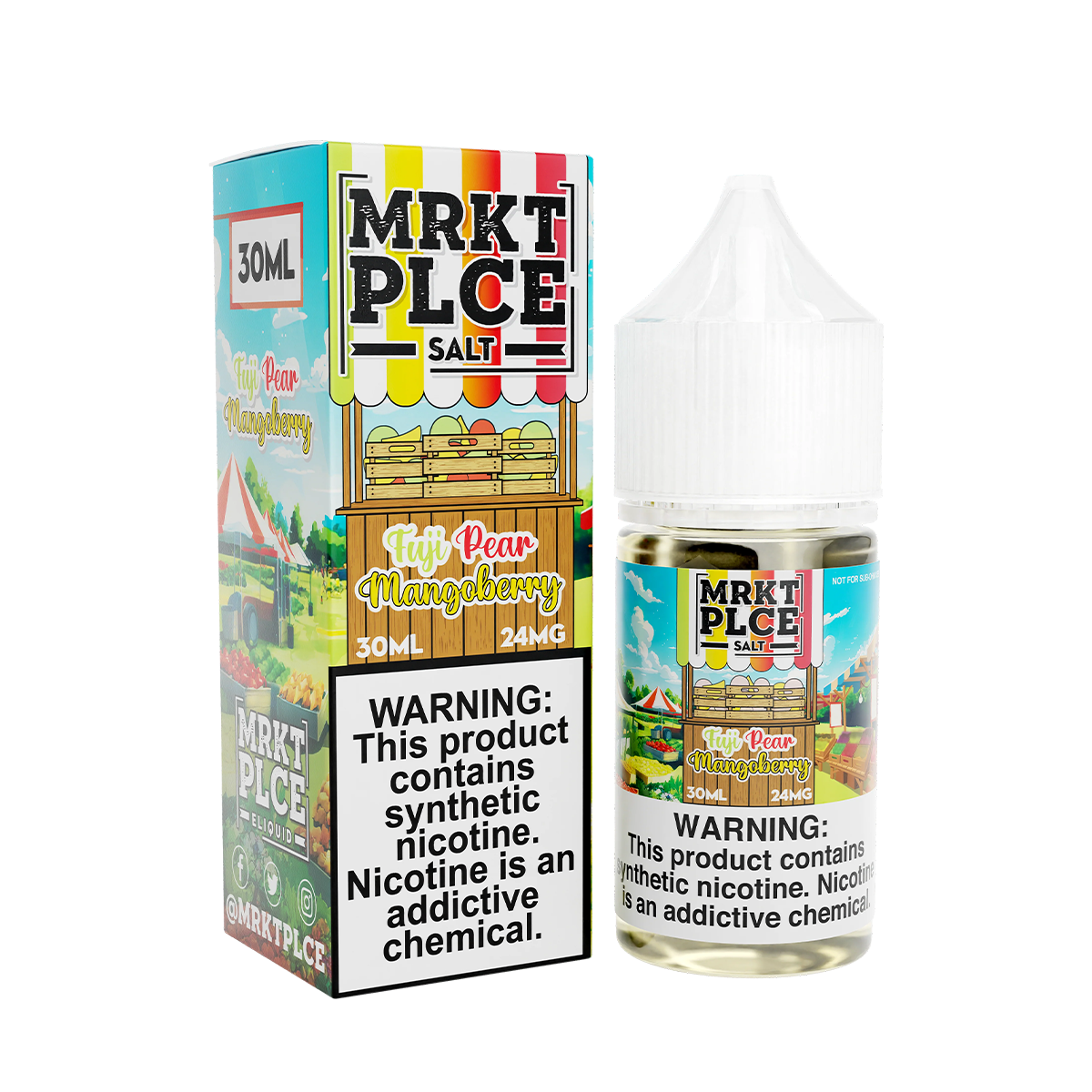 MRKT PLCE Salt Nicotine Vape Juice 24 Mg 30 Ml Fuji Pear Mangoberry