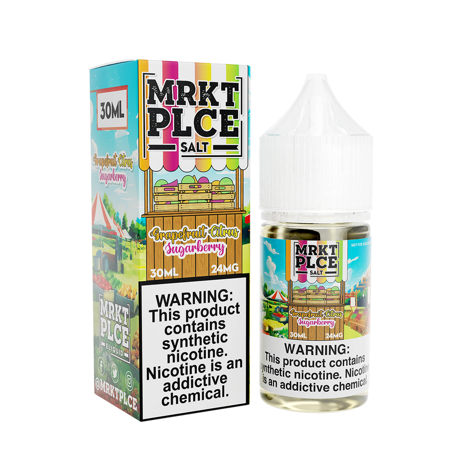 MRKT PLCE Salt Nicotine Vape Juice 24 Mg 30 Ml Grapefruit Citrus Sugarberry