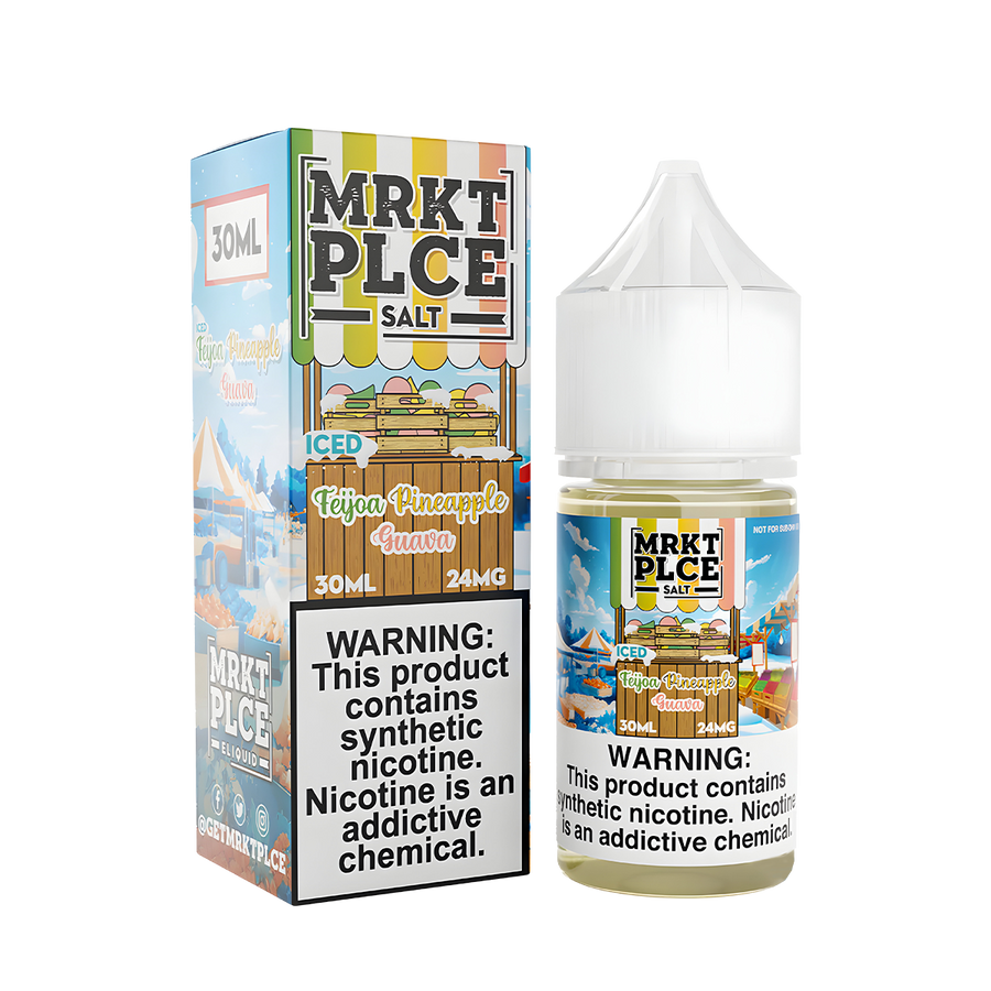 MRKT PLCE Salt Nicotine Vape Juice 24 Mg 30 Ml Iced Feijoa Pineapple Guava