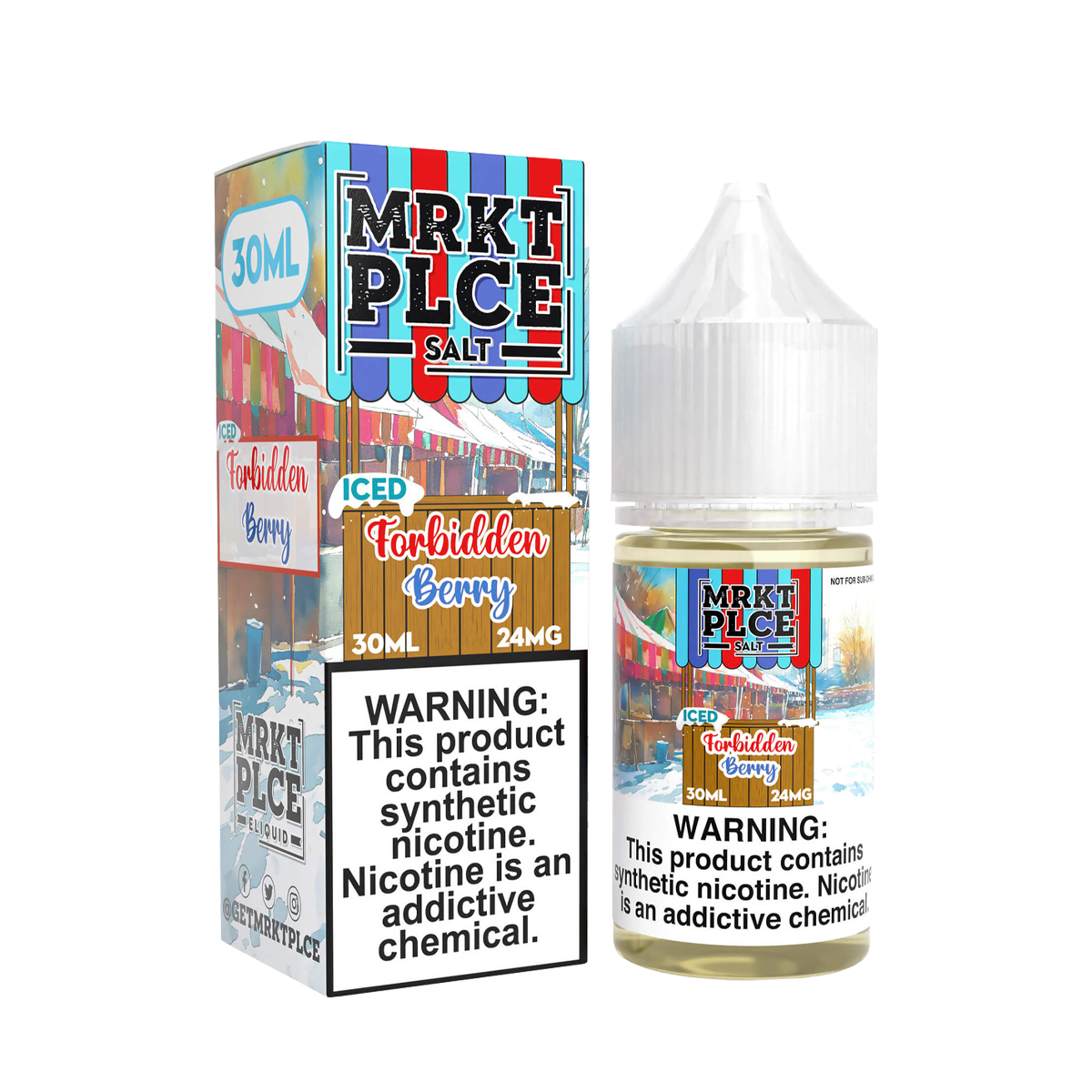 MRKT PLCE Salt Nicotine Vape Juice 24 Mg 30 Ml Iced Forbidden Berry