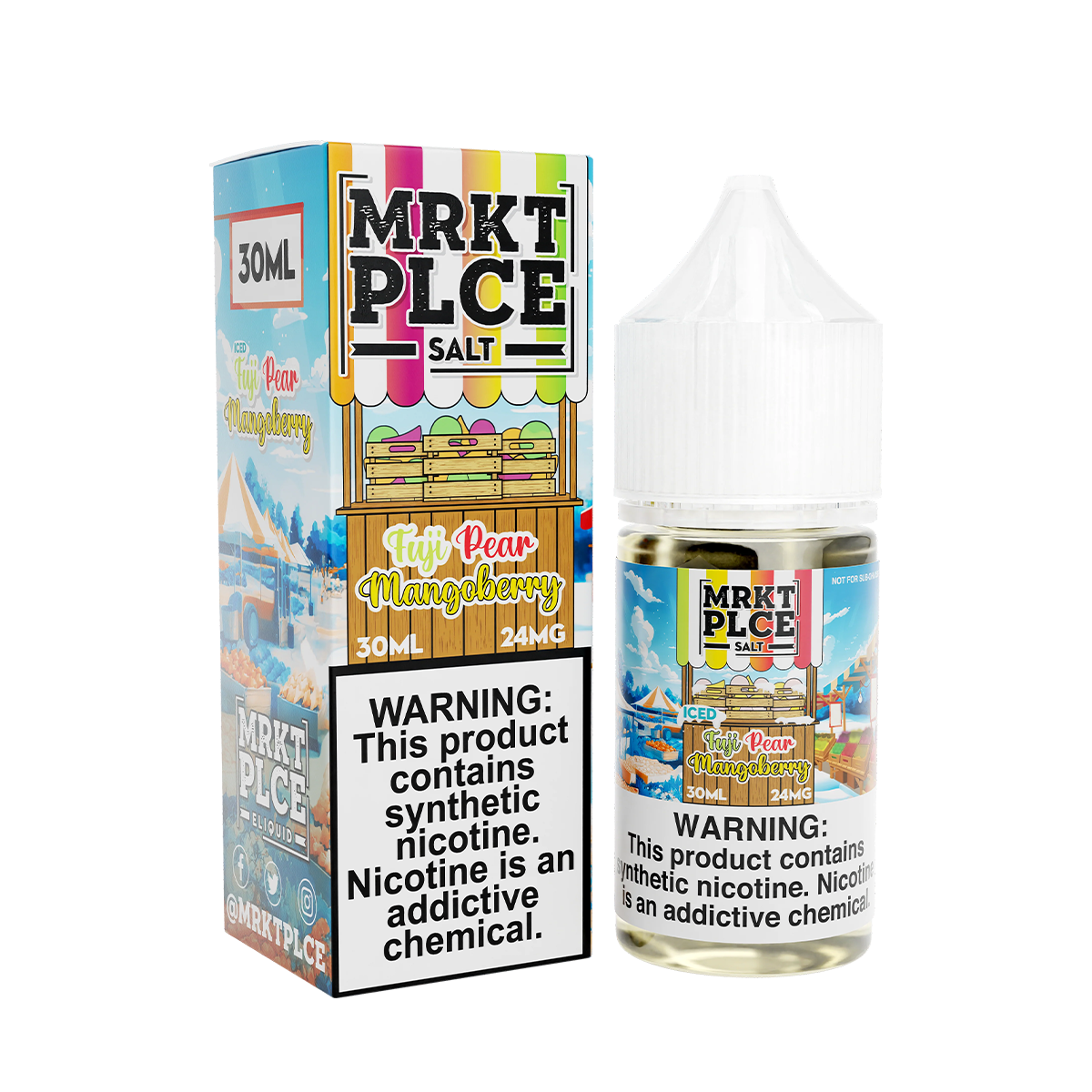 MRKT PLCE Salt Nicotine Vape Juice 24 Mg 30 Ml Iced Fuji Pear Mangoberry