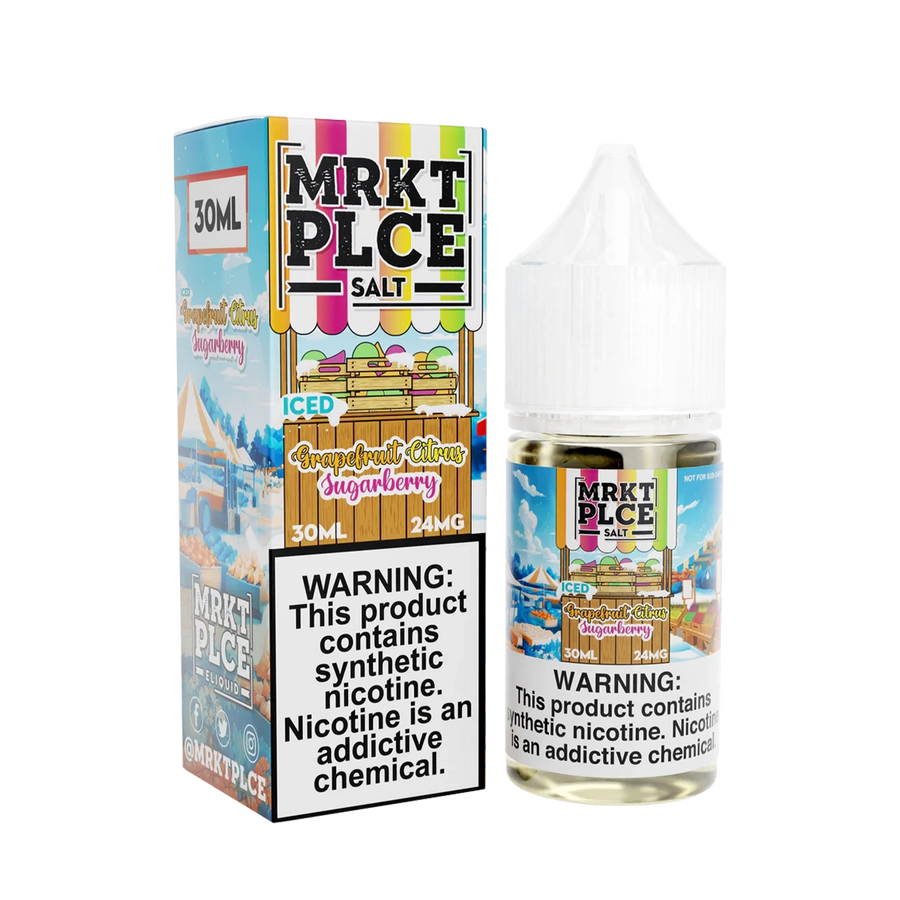 MRKT PLCE Salt Nicotine Vape Juice 24 Mg 30 Ml Iced Grapefruit Citrus Sugarberry