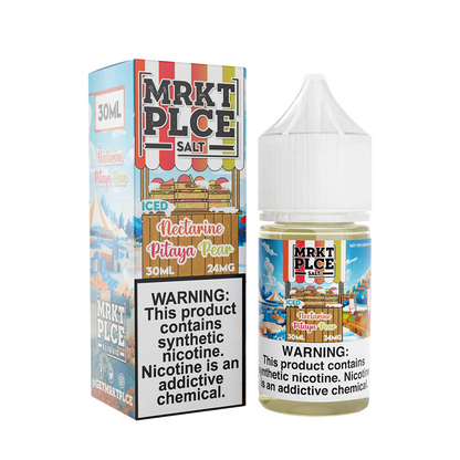 MRKT PLCE Salt Nicotine Vape Juice 24 Mg Iced Nectarine Pitaya Pear 