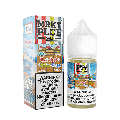 MRKT PLCE Salt Nicotine Vape Juice 24 Mg Iced Thai Apple Melon Razz 