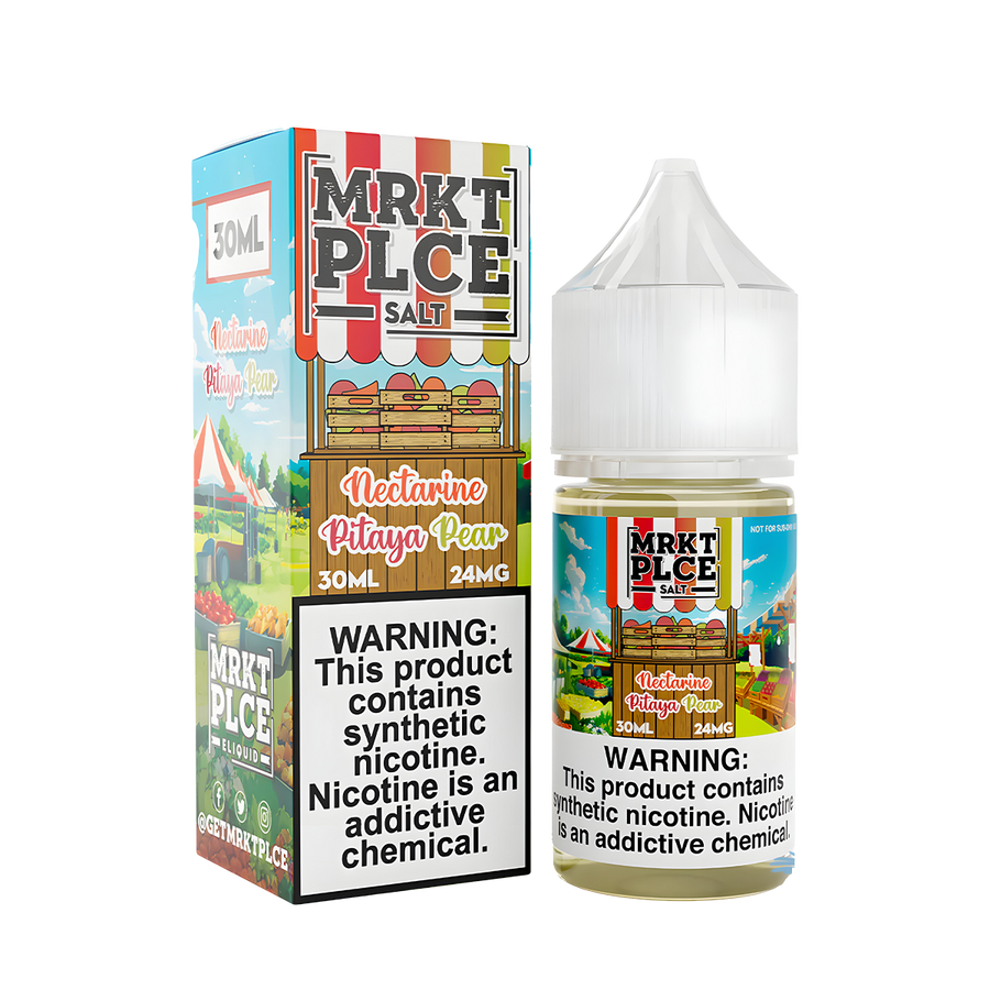 MRKT PLCE Salt Nicotine Vape Juice 24 Mg 30 Ml Nectarine Pitaya Pear