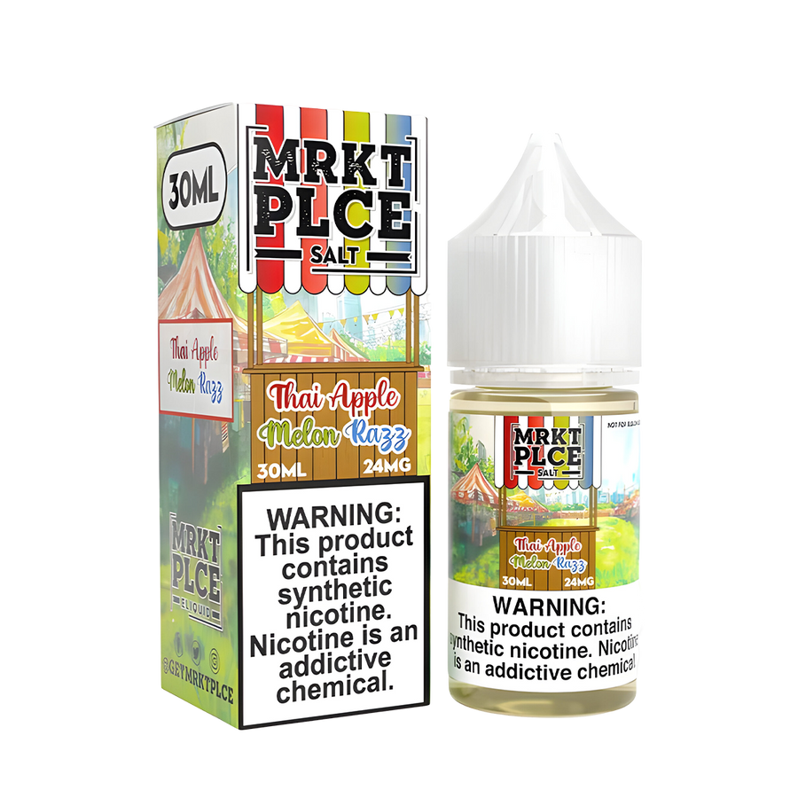 MRKT PLCE Salt Nicotine Vape Juice 24 Mg 30 Ml Thai Apple Melon Razz