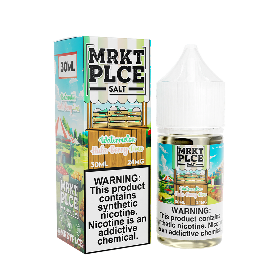MRKT PLCE Salt Nicotine Vape Juice 24 Mg 30 Ml Watermelon Hula Berry Lime